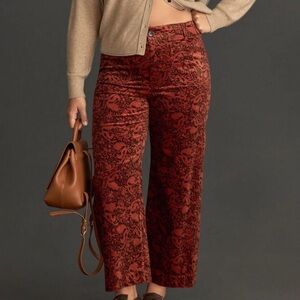Anthropologie Maeve “Collette” Pants - Corduroy Floral Print NWT